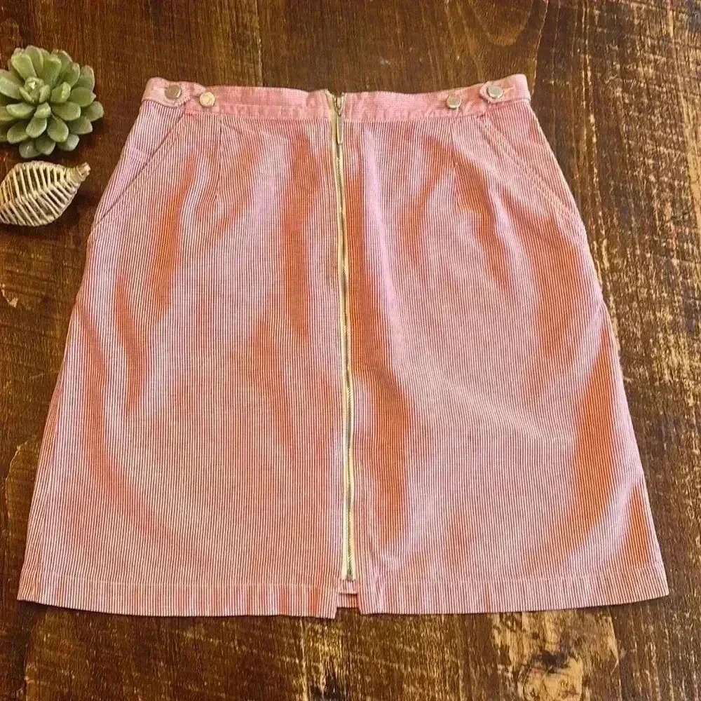 Liz Claiborne | Red & White Pinstripe Skirt
